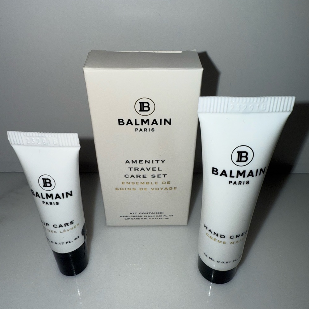 New Balmain Paris travel care set with hand creme and lip care